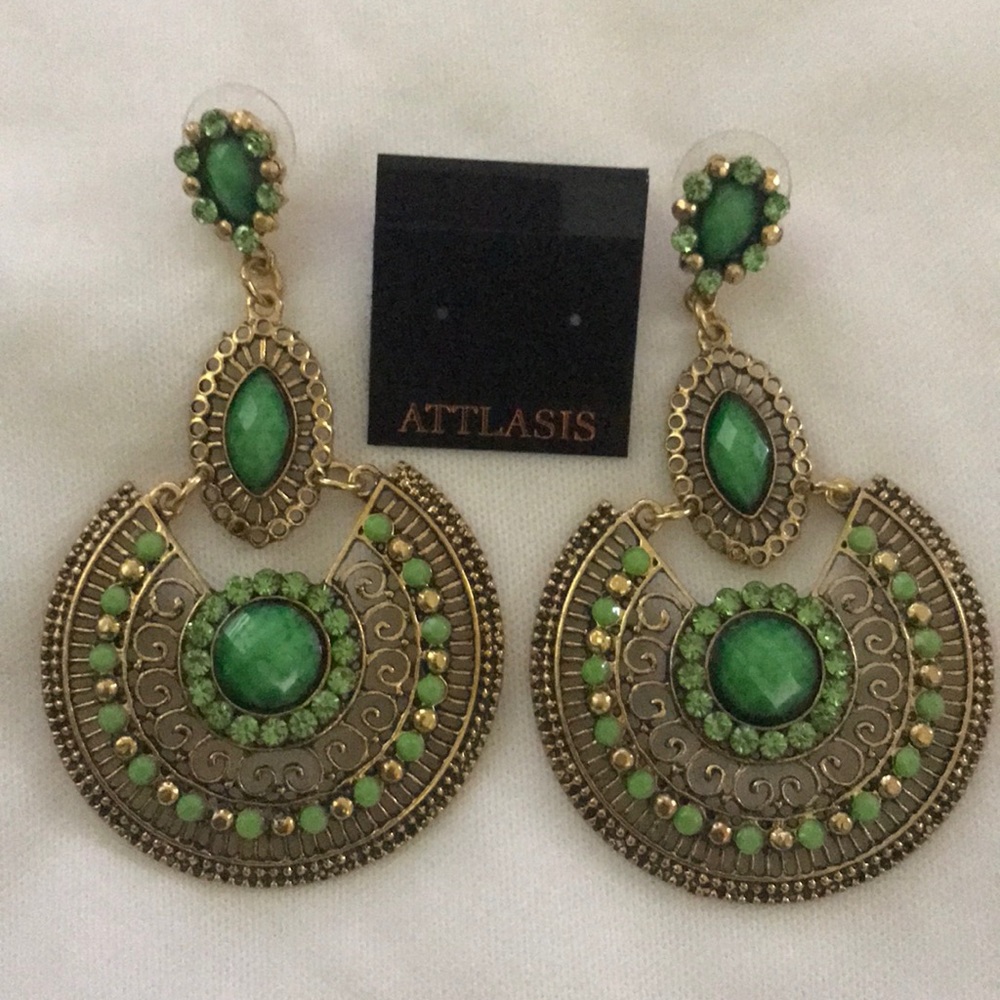 Attlasis gold/green earrings